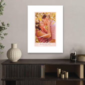 Mooie Liefde Script Roze Rand Trouwfoto Canvas Afdruk