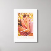 Mooie Liefde Script Roze Rand Trouwfoto Canvas Afdruk (Voorkant)