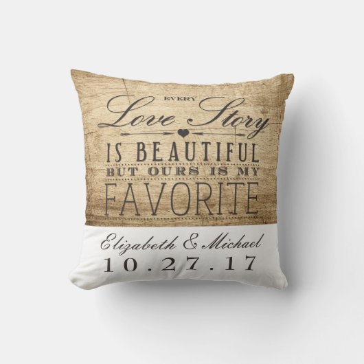 Mooie Liefde Verhaal Bruiloft Jubileum Kussen (Voorkant)