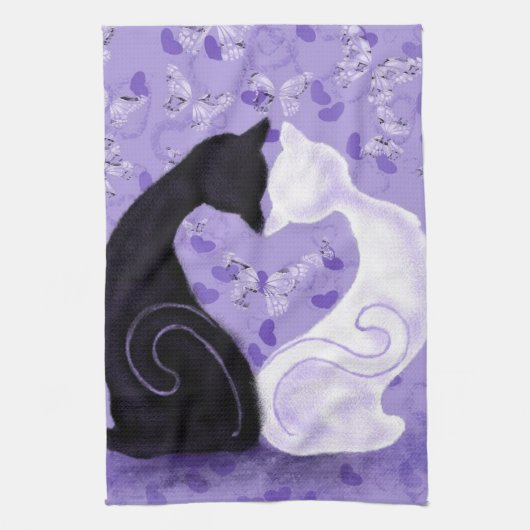 Mooie liefde - voeg uw foto / tekst / naam toe theedoek (Verticaal)