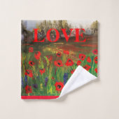 Mooie liefde voor papavers verspreidt de liefde bad handdoek (Wasdoekje)