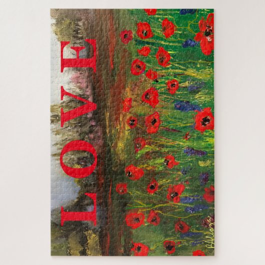 Mooie liefde voor papavers verspreidt de liefde legpuzzel (Verticaal)