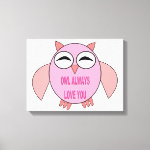 Mooie Liefdesbericht Uil Canvasprint Canvas Afdruk