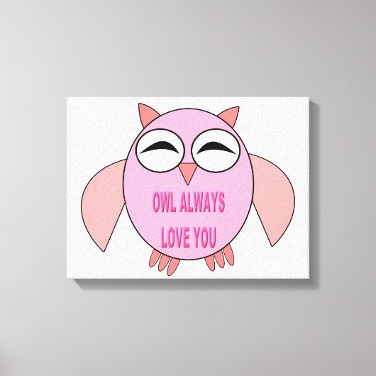 Mooie Liefdesbericht Uil Canvasprint Canvas Afdruk (Voorkant)