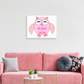 Mooie Liefdesbericht Uil Canvasprint Canvas Afdruk (Insitu (Woonkamer))