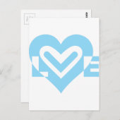 Mooie Liefdesgrafiek in Blauw Briefkaart (Voorkant / Achterkant)