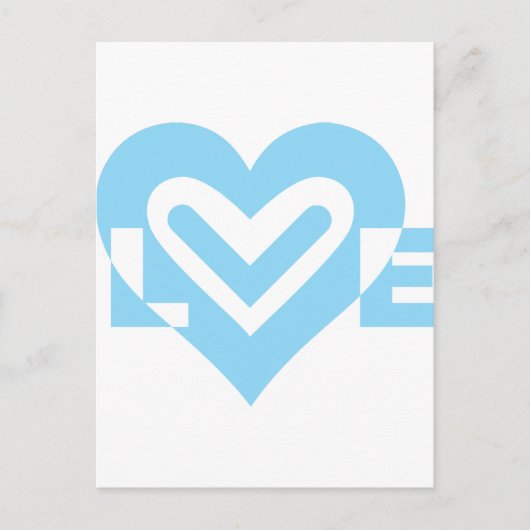 Mooie Liefdesgrafiek in Blauw Briefkaart (Voorkant)