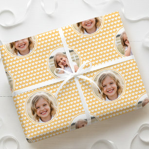 Mooie Liefdeshart 2 Foto Mooie Gele Patroon Cadeaupapier
