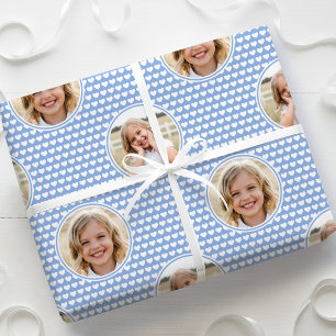 Mooie Liefdeshart 2 Foto Mooie Korenbloem Blauw Cadeaupapier