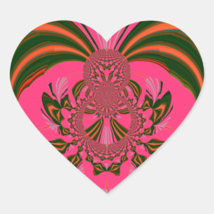 Mooie Lieve Afrikaanse Heet Roze Rood Goud Groen Hart Sticker