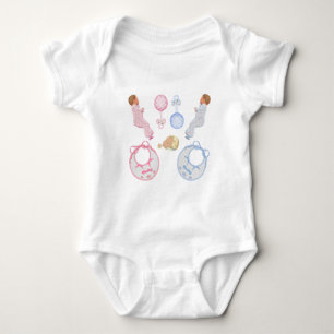 Mooie Lieve Baby Shower Wieg Nursery Voetafdrukken Romper