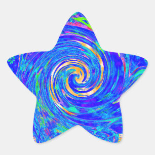 Mooie Lieve Blauwe Liefdesprint Flash vector kunst Ster Sticker