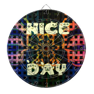 Mooie Lieve Heb Een Goede Dag Tekst Afdruk vector Dartbord