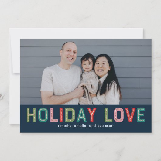 Mooie lijnen bewerkbare kleur vakantie fotokaart feestdagenkaart (Voorkant)