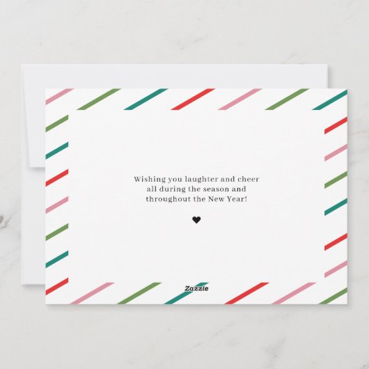 Mooie lijnen bewerkbare kleur vakantie fotokaart feestdagenkaart (Achterkant)