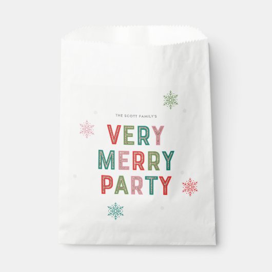 Mooie lijnen Merry Bright Holiday Party Favoriet B Bedankzakje (Voorkant)
