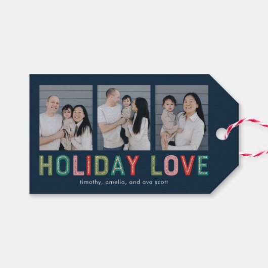 Mooie lijnen Vakantiefoto Kerstcadeau Tags Cadeaulabel (Voorkant (Horizontaal))