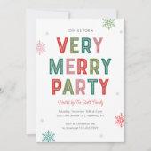 Mooie lijnen zeer vrolijk feest vakantie uitnodigi kaart (Voorkant)