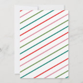 Mooie lijnen zeer vrolijk feest vakantie uitnodigi kaart (Achterkant)