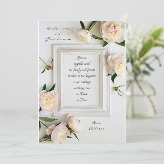 Mooie Lijst Bruiloft Kaart (Staand voorkant)