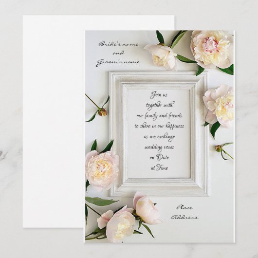 Mooie Lijst Bruiloft Kaart (Voorkant / Achterkant)