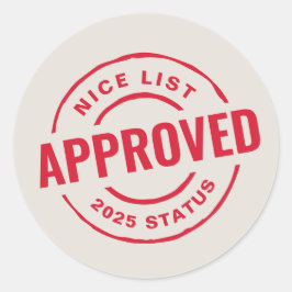 Mooie lijst goedgekeurd grappig leuke kerst ronde sticker