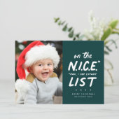 Mooie lijst grappige foto's met groene kerst feestdagenkaart (Staand voorkant)