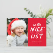 Mooie lijst grappige foto's met rood kerstfeest feestdagenkaart (Staand voorkant)