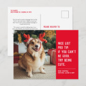 Mooie lijst leuke, grappige kerstfoto feestdagenkaart (Voorkant / Achterkant)