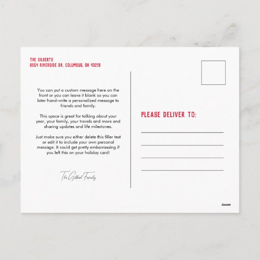 Mooie lijst leuke, grappige kerstfoto feestdagenkaart (Achterkant)