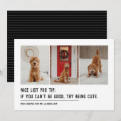 Mooie lijst met drie foto's met zwarte kerst feestdagenkaart (Voorkant / Achterkant)