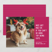 Mooie lijst met roze kerstfoto's feestdagenkaart (Voorkant / Achterkant)