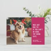 Mooie lijst met roze kerstfoto's feestdagenkaart (Staand voorkant)