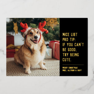 Mooie lijst met zwarte kerstfoto's folie feestdagenkaart