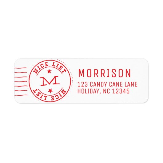 Mooie lijst - Monogram rood Etiket (Voorkant)