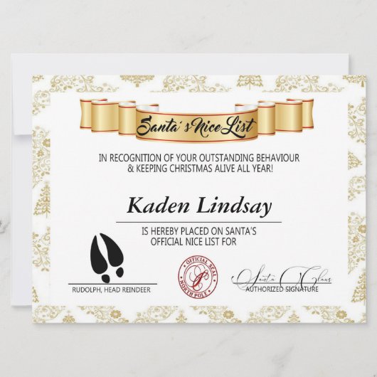 Mooie lijst van de Gouden Kerstman Feestdagenkaart (Voorkant)