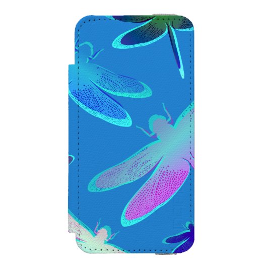 Mooie likkerlichten op blauw patroon incipio iPhone portemonnee hoesje (Voorkant Agenda)