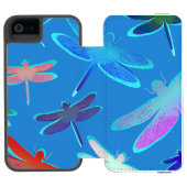 Mooie likkerlichten op blauw patroon incipio iPhone portemonnee hoesje (Agenda Open)