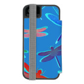 Mooie likkerlichten op blauw patroon incipio iPhone portemonnee hoesje (Agenda Achterkant)