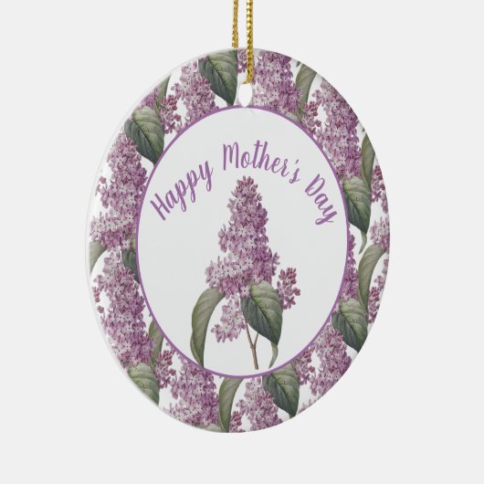 Mooie Lila bloemen Moederdag Keramisch Ornament (Rechts)