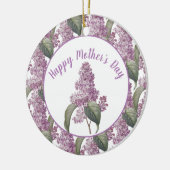 Mooie Lila bloemen Moederdag Keramisch Ornament (Links)