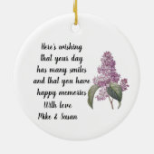 Mooie Lila bloemen Moederdag Keramisch Ornament (Achterkant)