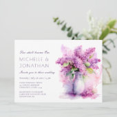 Mooie Lila Floral Christelijke Bijbelbruiloft Kaart (Staand voorkant)