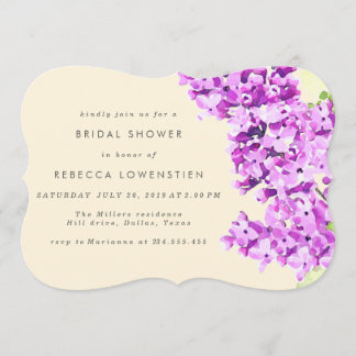 Mooie Lila Floral Waterverf Vrijgezellenfeest Kaart