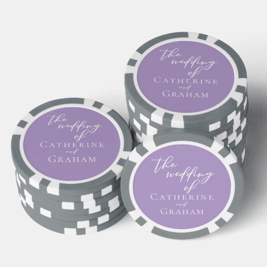 Mooie Lila Paarse bruiloft gepersonaliseerd Poker Chips (Opstapeling)