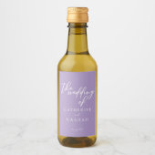 Mooie Lila Paarse bruiloft gepersonaliseerde mini Wijn Etiket (Voorkant)