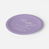 Mooie Lila Paarse gepersonaliseerde bruiloft Papieren Bordje (Gekanteld)