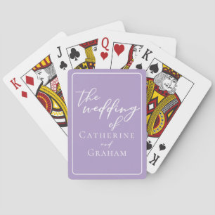 Mooie Lila Paarse gepersonaliseerde bruiloft Pokerkaarten