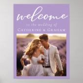 Mooie Lila Paarse paar foto bruiloft welkom Poster (Voorkant)