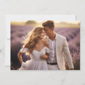 Mooie Lila Paarse paar foto voorjaar Save The Date (Achterkant)